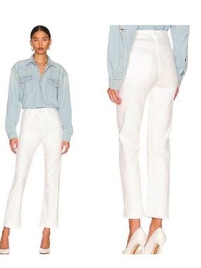 NWT Mother High Waisted Rider Ankle fairest of them all White Size: 28